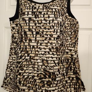Chico's Animal Print Tank Top with Black Trim